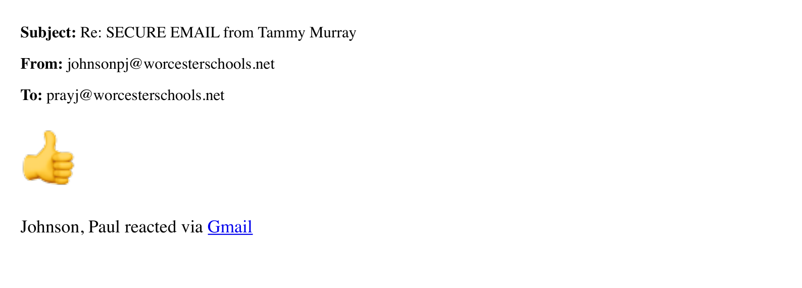 Page 66 — Paul Johnson’s reaction in the “SECURE EMAIL from Tammy Murray” thread.